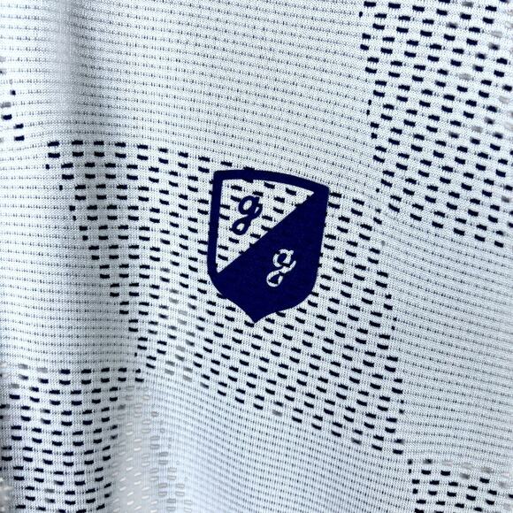 NWT Men's Adidas Textured Golf Polo White/Blue Size Medium $70 Retail - Picture 2 of 7